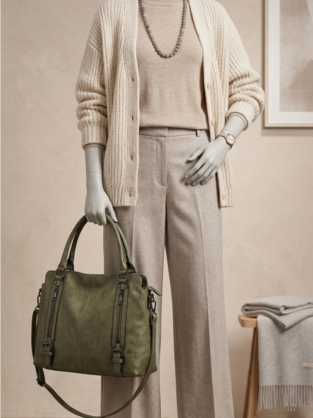 NWT never unpacked.  Olive Green Women's Shoulder Bag - Casual Tote